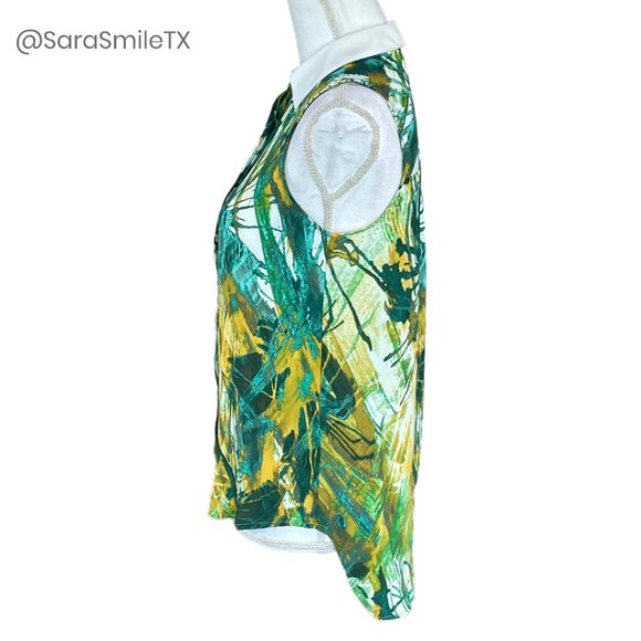 MOSSIMO Abstract Print Sleeveless Button Down Top - Picture 4 of 11